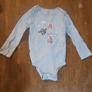 Pekkle Blue Long Sleeve Baby Onesie